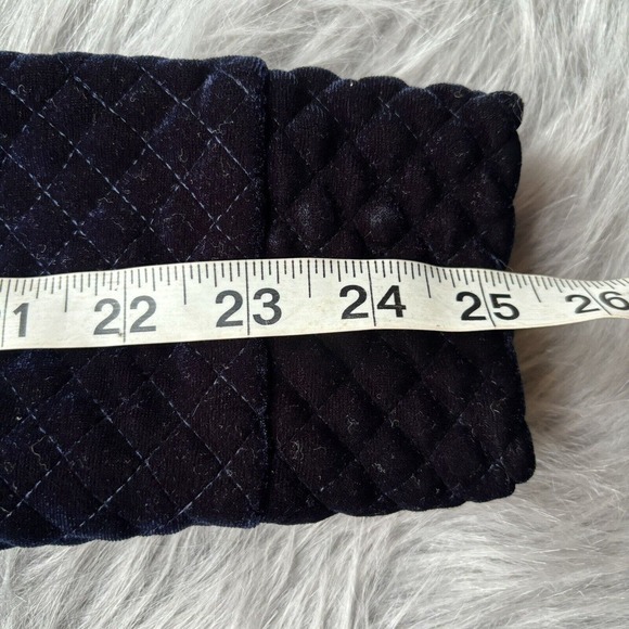 Basic House Sweater Sz M Long Sleeve Pullover Crushed Velvet Faux Fur Blue Grey - Picture 13 of 13